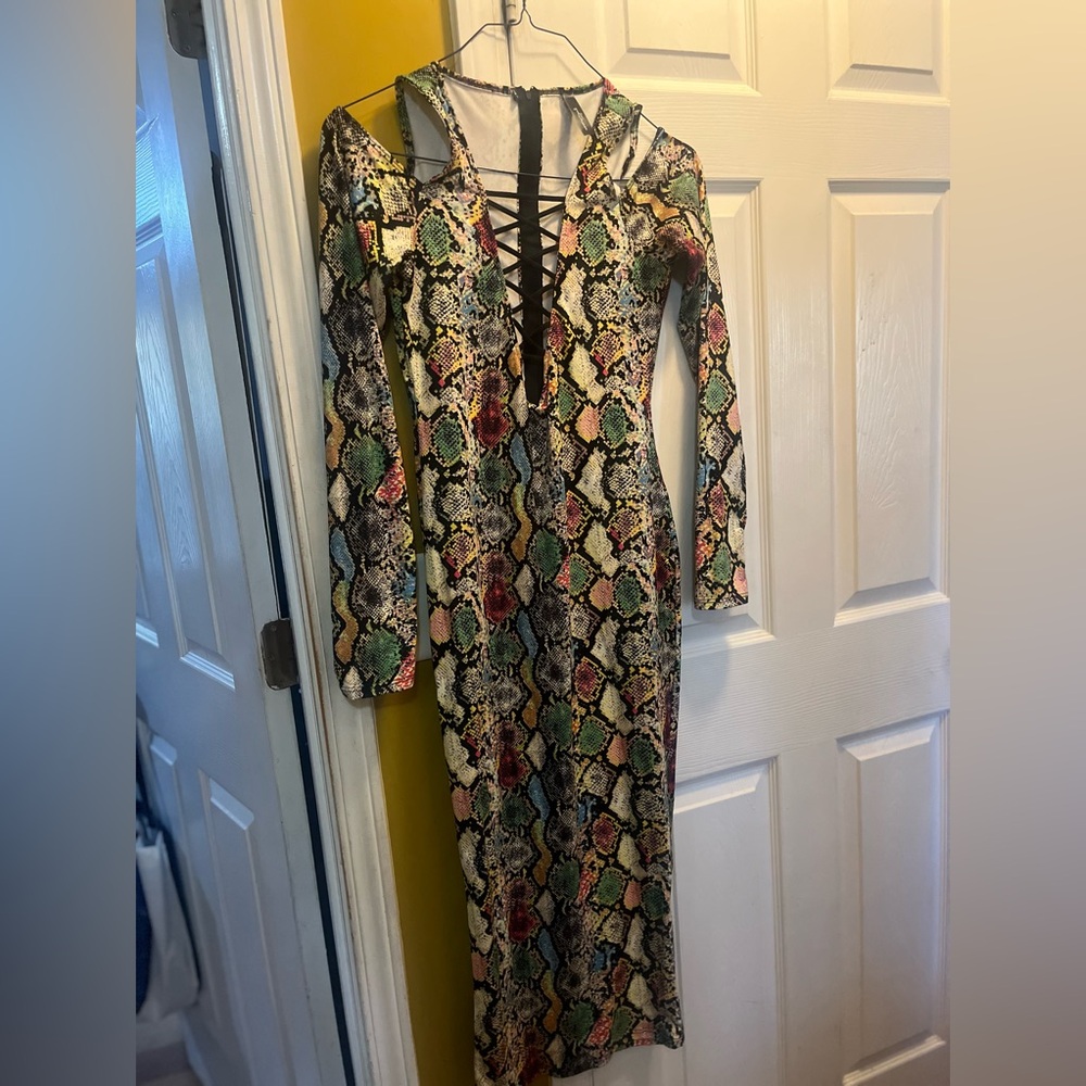Long animal print dress